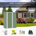 Outsunny 5ft x 3ft Garden Storage Shed, Outdoor Metal Shed with Sloped Roof, Lockable Door for Tools, Equipment, Light Green - 7