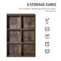 HOMCOM Six-Cube Bookcase - Rustic Brown Wood Effect - 5