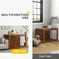 PawHut 46.46'' Dog Crate Furniture with Openable Top, Two Lockable Doors, for Extra Large Dogs, Rustic Brown - 4
