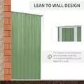Outsunny 5ft x 3ft Garden Storage Shed, Outdoor Metal Shed with Sloped Roof, Lockable Door for Tools, Equipment, Light Green - 6