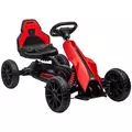 HOMCOM Kids Pedal Go Kart, with Adjustable Seat, EVA Wheels, Seat, Handbrake - Red - 1