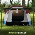 Outsunny Camping Tent, Large Tunnel Tent with Bedroom and Living Area, 2000mm Waterproof, Portable with Bag for 2-3 Man, Red - 6