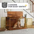 PawHut 46.46'' Dog Crate Furniture with Openable Top, Two Lockable Doors, for Extra Large Dogs, Rustic Brown - 6