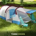 Outsunny Camping Tent, Large Tunnel Tent with Bedroom and Living Area, 2000mm Waterproof, Portable with Bag for 2-3 Man, Red - 5