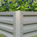Outsunny Set of Two 60 x 60cm Steel Planter Boxes - Light Grey - 8