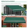 Outsunny Awning Canopy Manual Retractable Porch Sun Shade Shelter 3 x 2m Green - 5