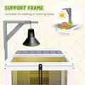 PawHut Wooden Tortoise Enclosure, Tortoise House w/ Lamp Holder, for Outdoor, Indoor, Light Grey - 5