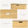 HOMCOM Narrow Shoe Cabinet, Space Saving Shoe Storage Cabinet with 2 Flip Drawers and Adjustable Shelves for 6-12 Pairs of Shoes for Hallways and Living Room, Natural Wood Finish - 6
