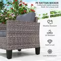 Outsunny Single Rattan Armchair, with Cushions - Mixed Grey - 4