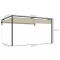 Outsunny 3 x 4m Steel Pergola, with Retractable Canopy - Khaki - 3
