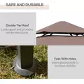 Outsunny 2.5x1.5m (8'x5') Grill Gazebo Canopy, Double Tiered Outdoor BBQ Gazebo Shelter with 2 Side Shelves for Garden, Patio, Barbecue, Picnic, Coffee - 4
