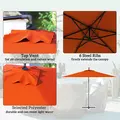 Outsunny 3(m) Cantilever Overhanging Parasol, with Cross Base - Orange - 5