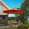Outsunny 3m Garden Banana Parasol with Cross Base for Garden Family Use, Orange - 8