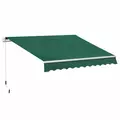 Outsunny Awning Canopy Manual Retractable Porch Sun Shade Shelter 3 x 2m Green - 1