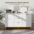 HOMCOM Sideboard with 3 Drawers and Adjustable Shelves for Living Room - White - 4