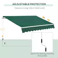 Outsunny Awning Canopy Manual Retractable Porch Sun Shade Shelter 3 x 2m Green - 6