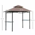 Outsunny 2.5x1.5m (8'x5') Grill Gazebo Canopy, Double Tiered Outdoor BBQ Gazebo Shelter with 2 Side Shelves for Garden, Patio, Barbecue, Picnic, Coffee - 3
