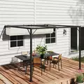 Outsunny 3 x 3 m Pergola, with Sliding Canopy - Cream White - 8