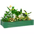 Outsunny 180 x 90cm Galvanised Steel Open Planter - Green - 1