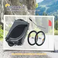 PawHut Steel Dog Bike Trailer Pet Cart Carrier for Bicycle Kit Water Resistant with Hitch Coupler Travel Grey and Black - 5