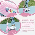 AIYAPLAY Electric Scooter for Kids Aged 4-7 Years, with Flashing LED Lights, Rear Auxiliary Wheels, Pink - 6
