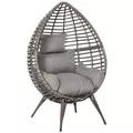 Outsunny Teardop PE Wicker Rattan Chair w/ Thick Cushions 4 Legs Outdoor Seat Egg Garden - 1