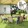 Outsunny Set of Four Folding Outdoor Chairs - Brown/Black - 2