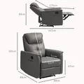 HOMCOM Recliner Armchair with Thick Padded Spring Cushion, Microfibre Manual Reclining Chair with Adjustable Leg Rest, Side Pockets for Living Room, Bedroom, Light Grey - 3