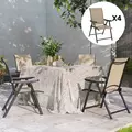 Outsunny Set of Four Folding Outdoor Chairs - Brown/Black - 7