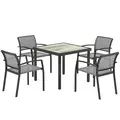 Outsunny Five-Piece Outdoor Garden Dining Set - Grey - 1