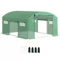 Outsunny 13 x 9.8ft Walk-In Polytunnel Greenhouse - Green - 1