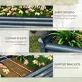 Outsunny 180 x 90cm Galvanised Steel Open Planter - Silver - 7