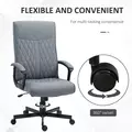 Vinsetto High Back Home Office Chair, Linen Fabric Computer Chair, Swivel Desk Chair with Adjustable Height for Living Room, Bedroom, Study, Dark Grey - 6