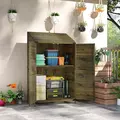 Outsunny 103.5 x 59 cm Wooden Garden Shed - Brown - 2