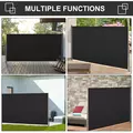 Outsunny Retractable Sun Side Awning Screen Fence Patio Garden Wall Balcony Screening Panel Outdoor Blind Privacy Divider (3x1.6M, Black) - 6