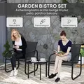 Outsunny Three-Piece Garden Seating Set - Black - 4