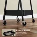 HOMCOM Three-Tier Storage Trolley - Black - 5