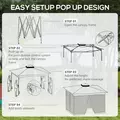 Outsunny 3 x 3(m) Pop Up Gazebo, Double-roof Garden Tent with Netting and Carry Bag, Party Event Shelter for Outdoor Patio, Khaki - 5