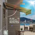 Outsunny 2.5 x 2m Electric Awning with Remote Controller, Aluminium Frame DIY Retractable Awning, UV30+ Sun Shade Canopy for Garden Patio Deck Door Window, Beige - 6