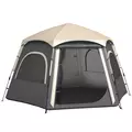 Outsunny Instant Pop Up Camping Tent, 2/3/4 Person Easy Setup Dome Family Tent with Vestibule, Rainfly, 4 Mesh Windows & 2 Doors, Hexagonal Design, Waterproof & UV Protected, Dark Grey - 1