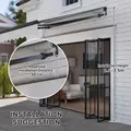 Outsunny 2.5 x 2m Electric Awning with Remote Controller, Aluminium Frame DIY Retractable Awning, UV30+ Sun Shade Canopy for Garden Patio Deck Door Window, Light Grey - 7