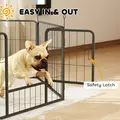 PawHut 6 Panels Dog Playpen, Portable Detachable Puppy Pen with Door, for Small Dogs, 60cm High, Grey - 5