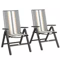 Outsunny Set of Two Rattan Reclining Garden Chairs - Multicolour - 1