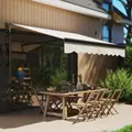 Outsunny 2.5 x 2m Electric Awning with Remote Controller, Aluminium Frame DIY Retractable Awning, UV30+ Sun Shade Canopy for Garden Patio Deck Door Window, Beige - 2