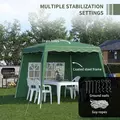 Outsunny 2.4 x 2.4m Two Wall Pop Up Gazebo - Green - 7