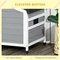 PawHut Wooden Dog Kennel for Outside, for Medium Dogs, 65H x 97L x 72Wcm, Grey - 8