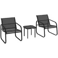 Outsunny Three-Piece Garden Seating Set - Black - 1