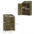 Outsunny 103.5 x 59 cm Wooden Garden Shed - Brown - 3