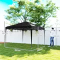 Outsunny 3 x 3cm Adjustable Height Pop-Up Gazebo, with Bag - Black - 3