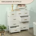 HOMCOM Chest of Drawers with 9 Fabric Drawers, Boucle Storage Organiser with Steel Frame, Fabric Dresser for Bedroom, Living Room, Hallway, Cream White - 5